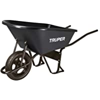 Los mejores  - TRUPER CARRETILLA CAPACIDAD 120 LITROS PLÁSTICA LLANTA IMPINCHABLE PARA OBRA Y JARDINERÍA- RESISTE HASTA 530 KILOS